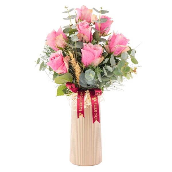 Soft Pembe Gül Kovası