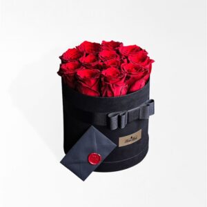 Yaldızlı Kırmızı Gül Kutusu