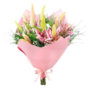 Pembe Lilyum Buketi